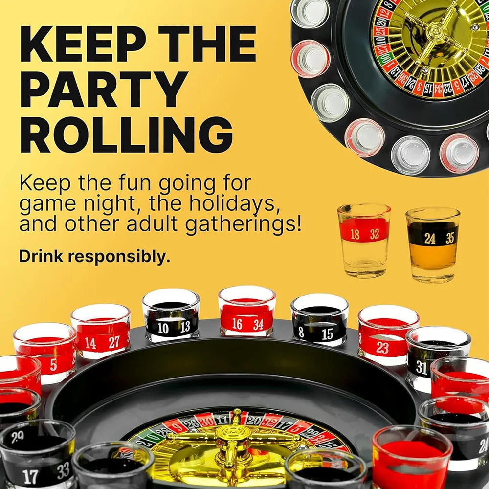 🎰 Shot Glass Roulette Drinking Game Set – Casino Style Party Game
