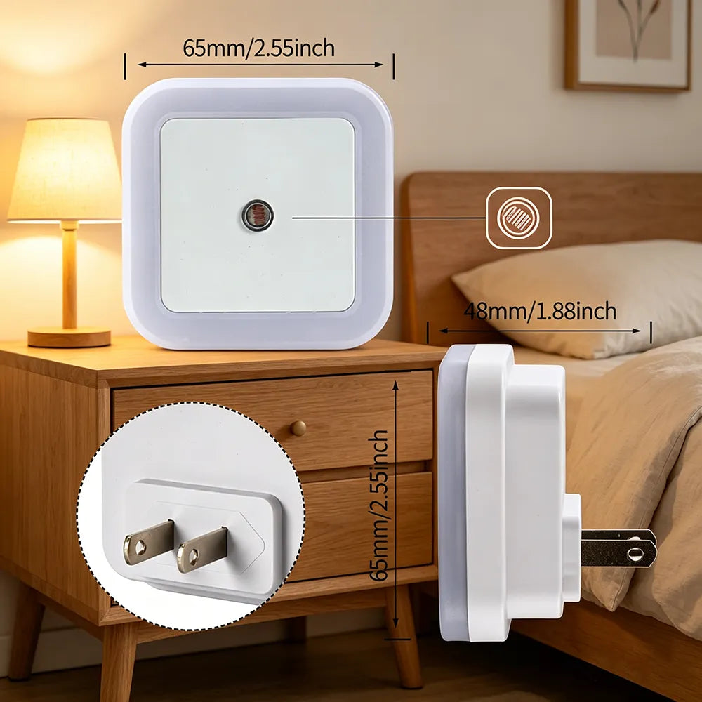 🌙 Plug-in LED night light with automatic sensor function – soft light