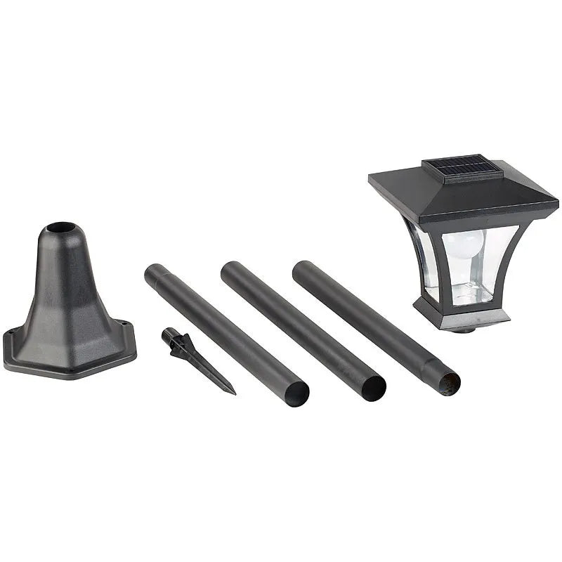 Vintage Solar Courtyard Post Lamp — Warm Ground-Stake Path Light