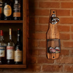 Rustic Wall-Mounted Bottle Opener with Cap Catcher
