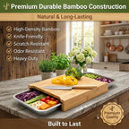 🥦Wooden Cutting Board with Slide-Out Trays