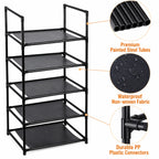 5-Tier Slim Storage Rack for Clothes & Shoes