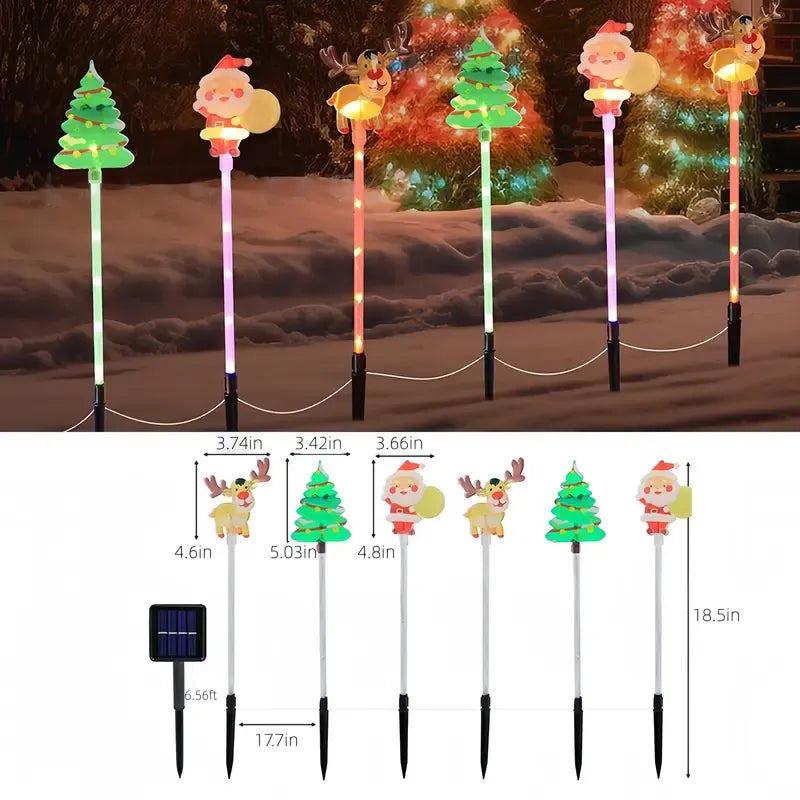 🎄 Solar Christmas Decorative Pathway Lights – 6 Pack 🎄