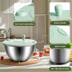 🥗 Multifunctional Stainless Steel Salad Spinner & Veggie Prep