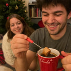 Ceramic Fondue Set – Chocolate, Cheese & Butter Melting Pot with Fork and Tealight Candle