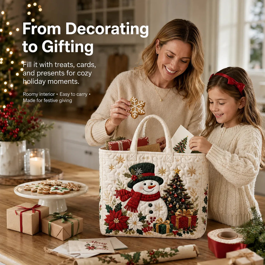 Quilted Christmas Tote Bag