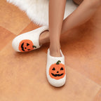 Cozy Jack-O'-Lantern Plush House Slippers