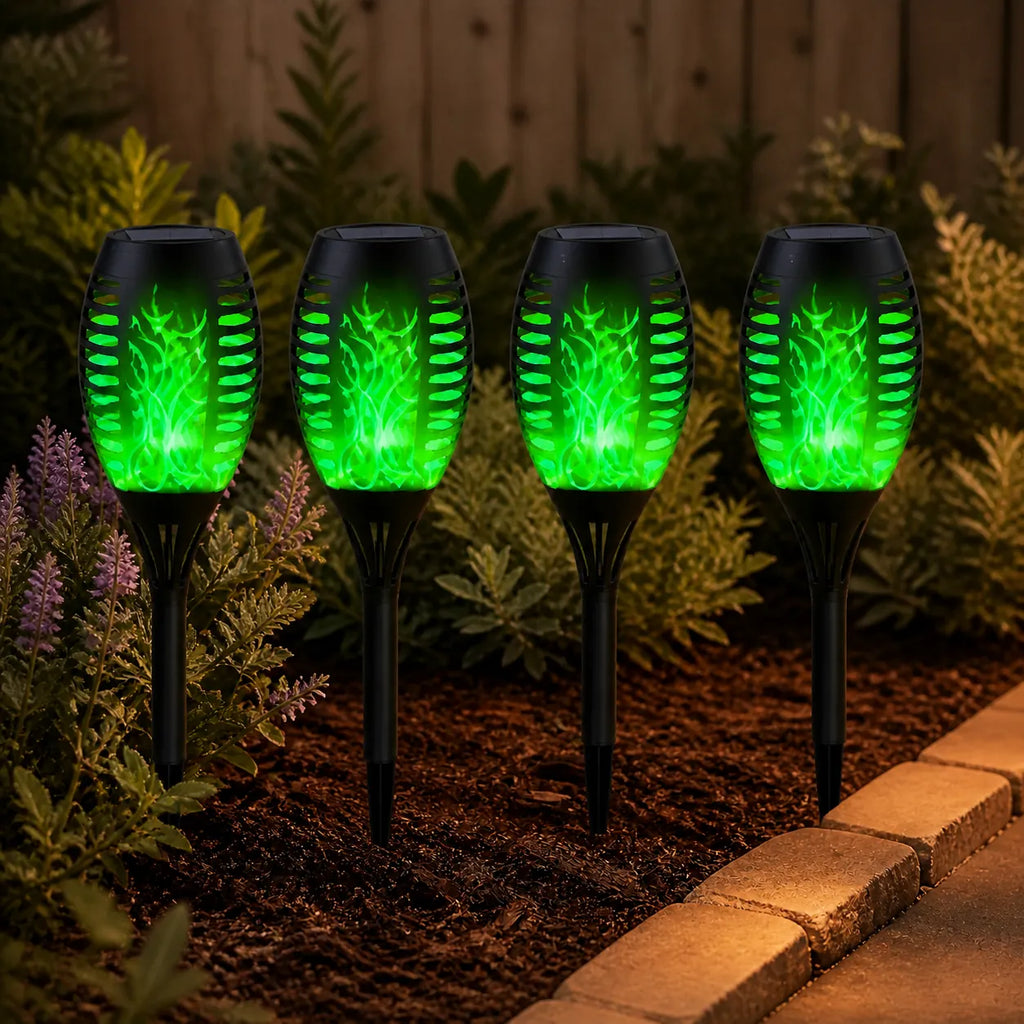 Solar Flickering Flame Torch Lights