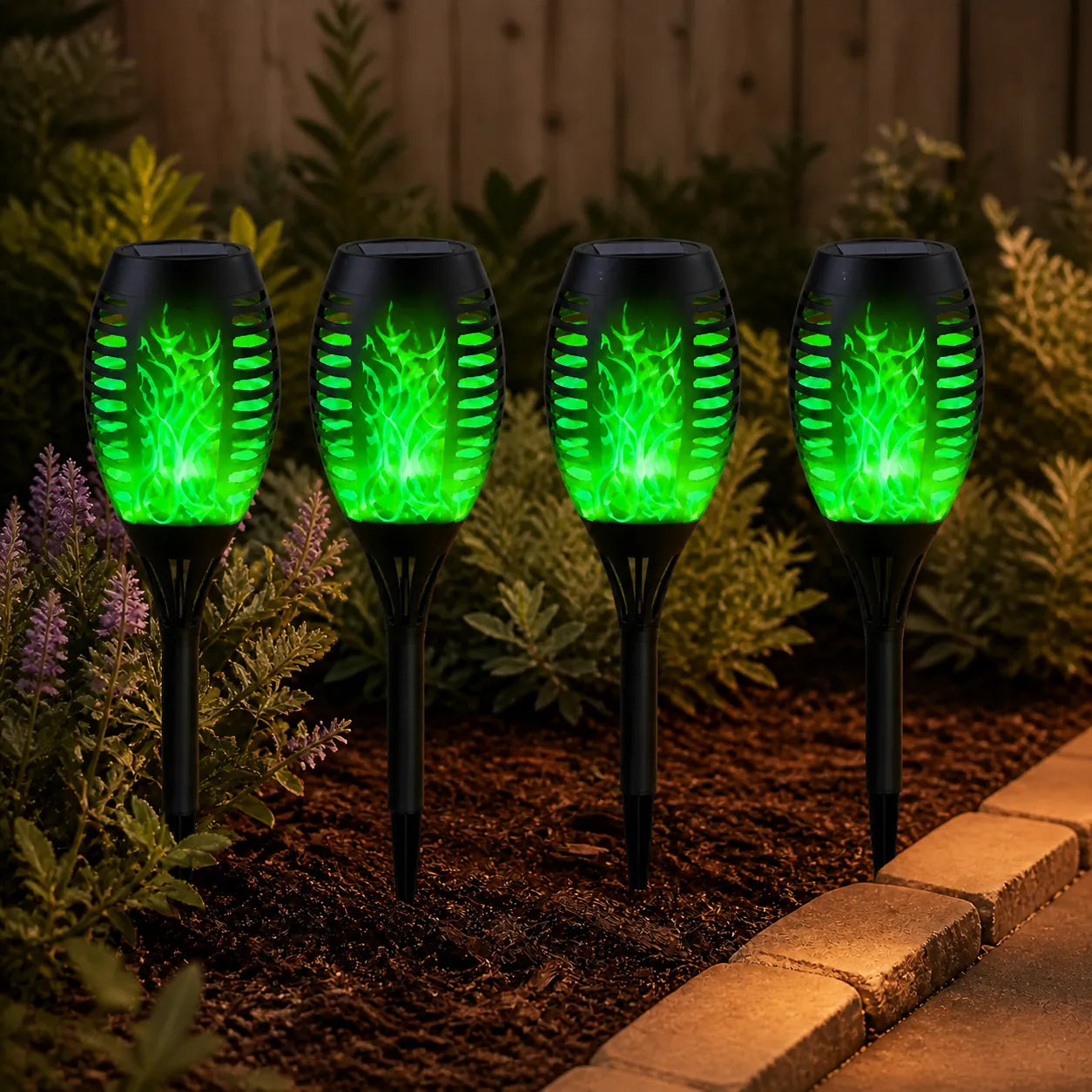 Solar Flickering Flame Torch Lights