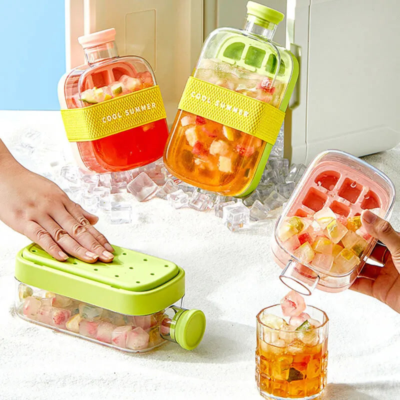 🧊 2-in-1 Ice Cube Bottle – Quick Ice Making & Refreshing Sips