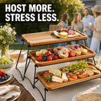 3-Tier Acacia Wood Cupcake & Serving Stand