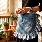 👖 Vintage Denim Ruffle Apron