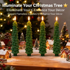 🎄 Flameless Christmas Tree Candles – Elegant, Safe & Magical Holiday Lighting