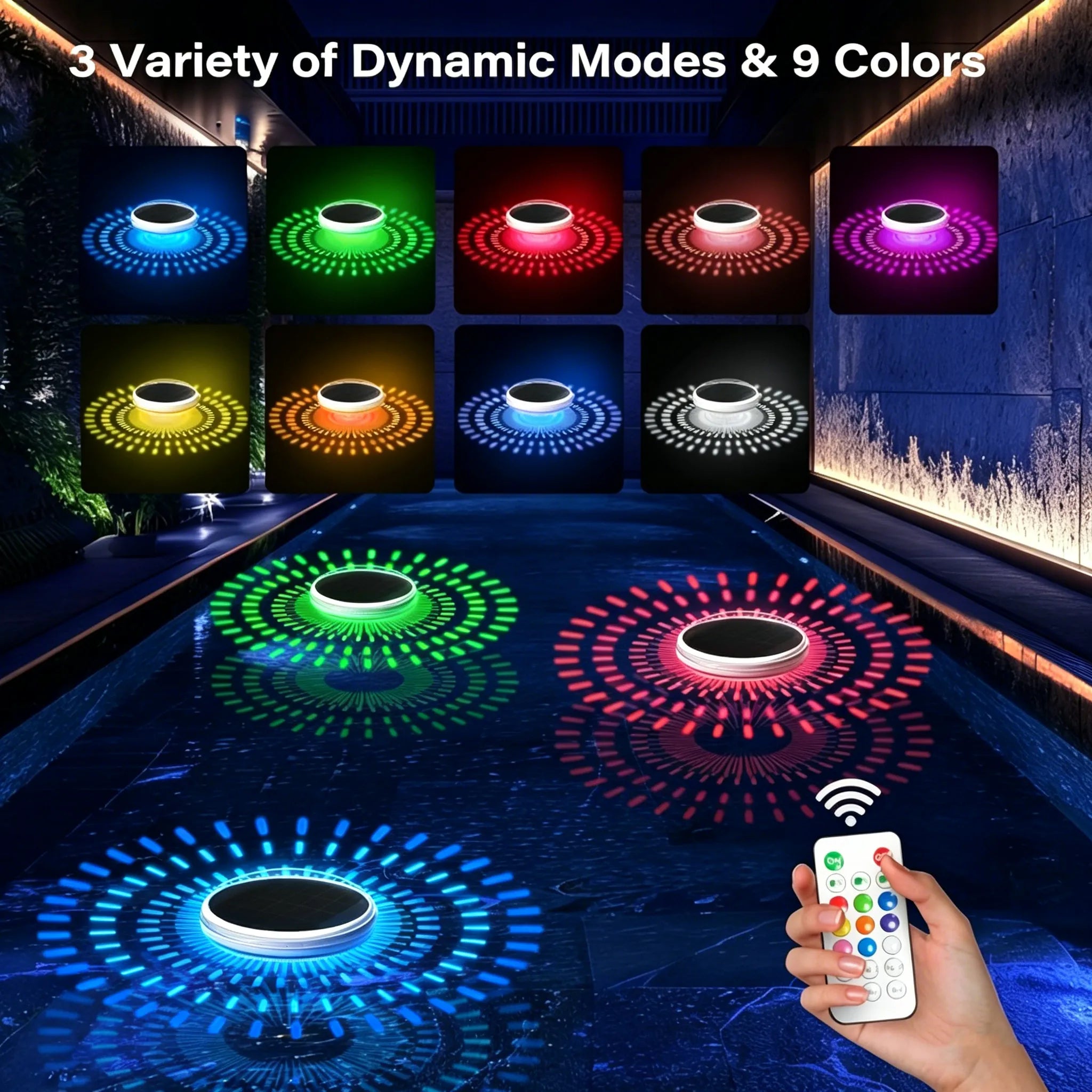 🌈 Solar Floating Pool Light – Remote-Controled RGB Waterproof Pool Light
