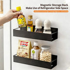 🧲 Magnetic Storage Rack Organizer – Punch-Free Kitchen Space Saver