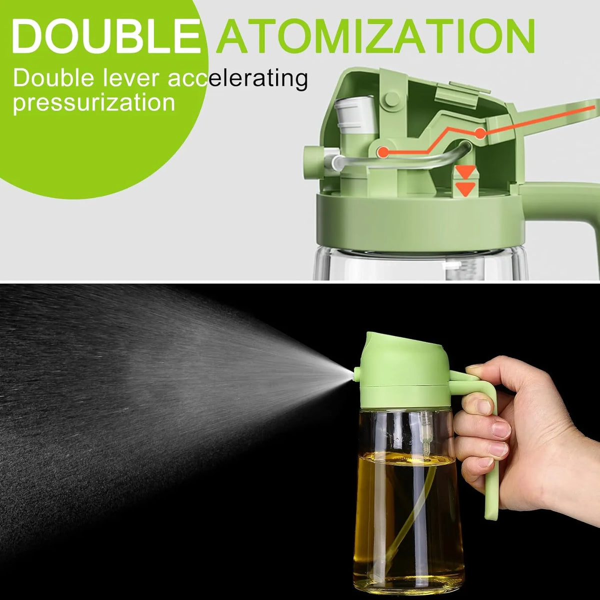 2-in-1 Olive Oil Sprayer for Cooking 470ml