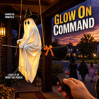 Light-Up Flying Broom Ghost Halloween Decoration