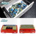 🔋 High-Capacity Battery Storage Box with Built-in Tester