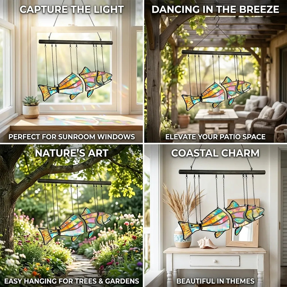 🐟 Handcrafted Coastal Fish Sun Catcher Hanging Decor