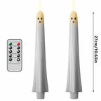 Flameless Ghost Taper Candles with Remote & Timer