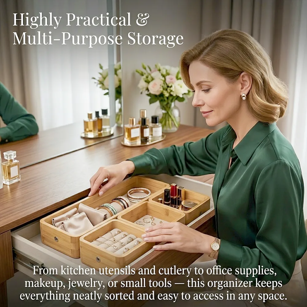 🧺 Modular Drawer Organizer Set – Clean Space, Clear Mind