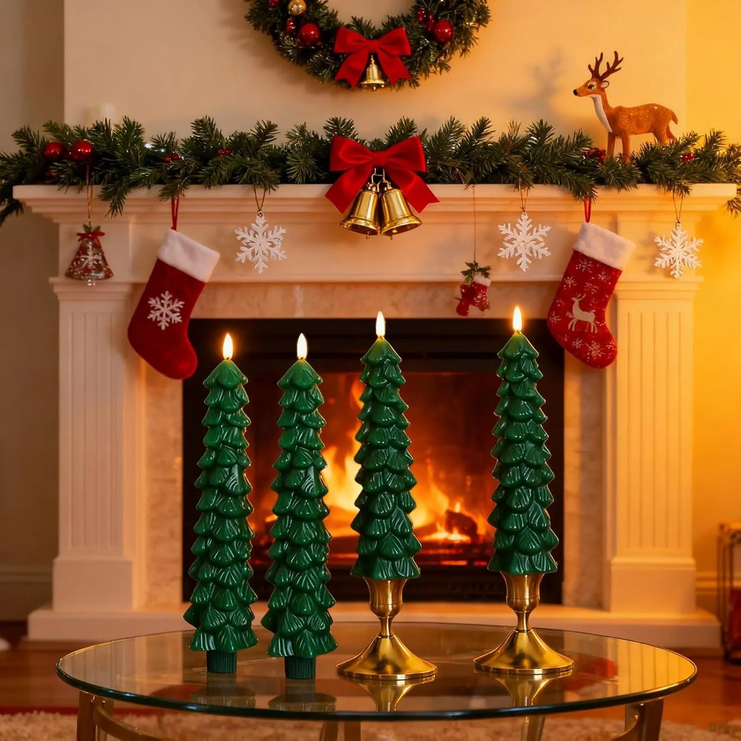 🎄 Flameless Christmas Tree Candles – Elegant, Safe & Magical Holiday Lighting