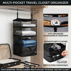 🧳 Travel Hanging Closet Organizer Bag with Hooks & Compression Straps