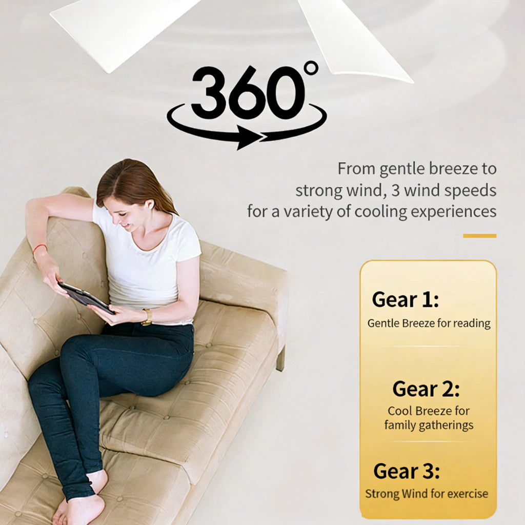 💡 E27 Screw-Base Silent Mini Fan Light,Remote Control