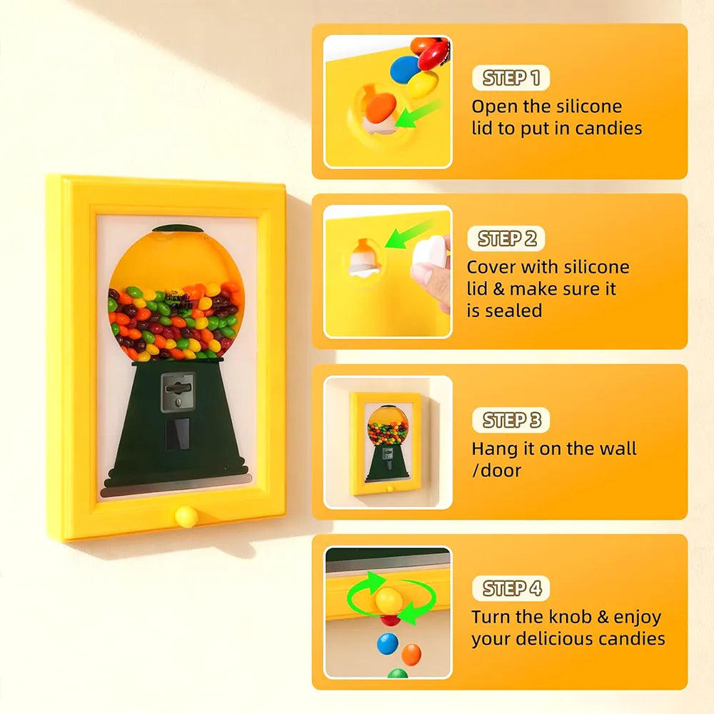 🍬 Wall-Mounted Candy Dispenser Frame – Fun Framed Snack Organizer