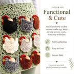🐔 Crocheted Egg-Collecting Apron with Chicken Coop Pocket – Handmade Farm-Fresh Egg Helper
