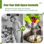 Stainless Steel Sink-Side Colander & Drain Tray Kit