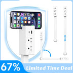 🔌 Adjustable 180° Rotating Outlet Extender with USB-C & USB-A Ports