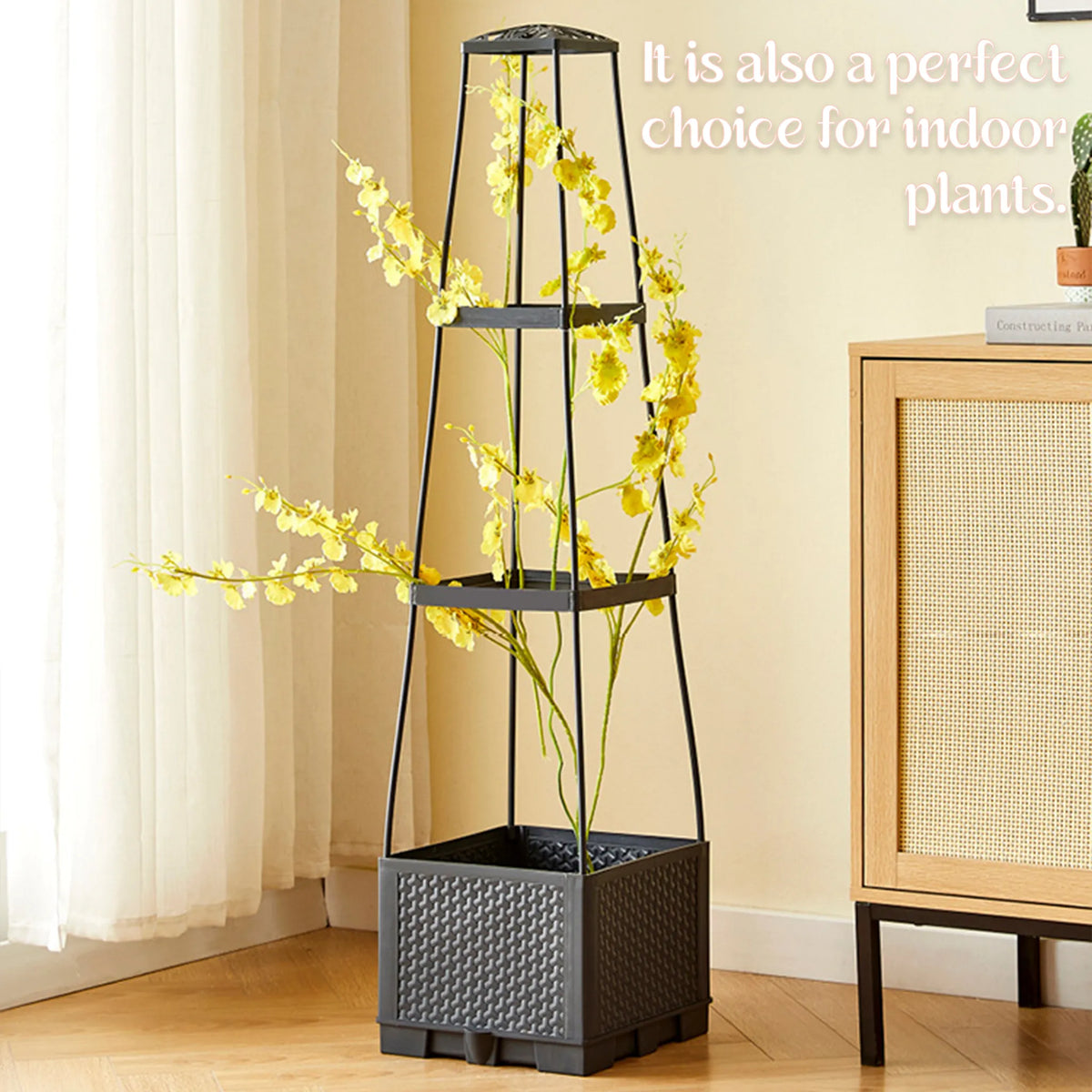 🌱Elevated Planter Box with Trellis