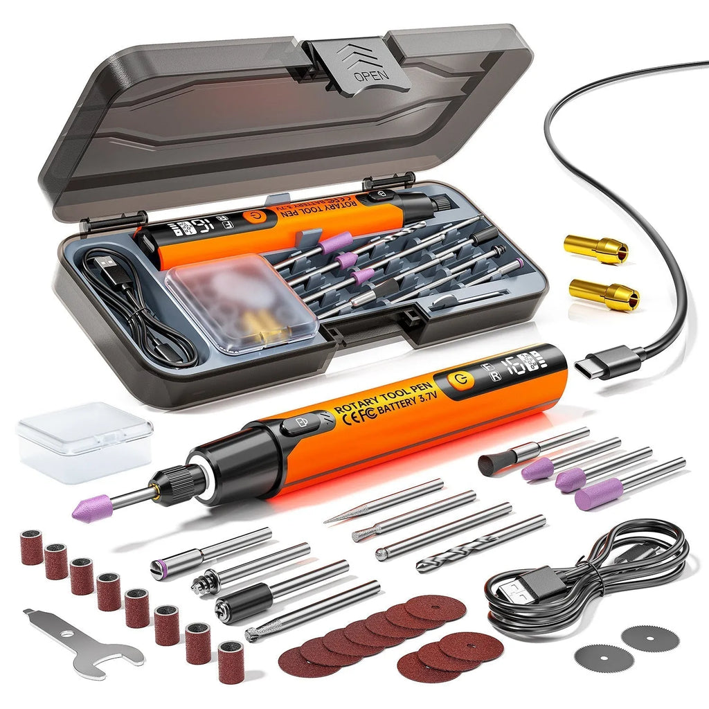 6-Speed Cordless Rotary Tool Kit with Digital Display