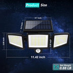 Foldable 3-Head Solar Motion Security Light with Remote