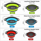 4-Piece Collapsible Colander & Self-Draining Base Set