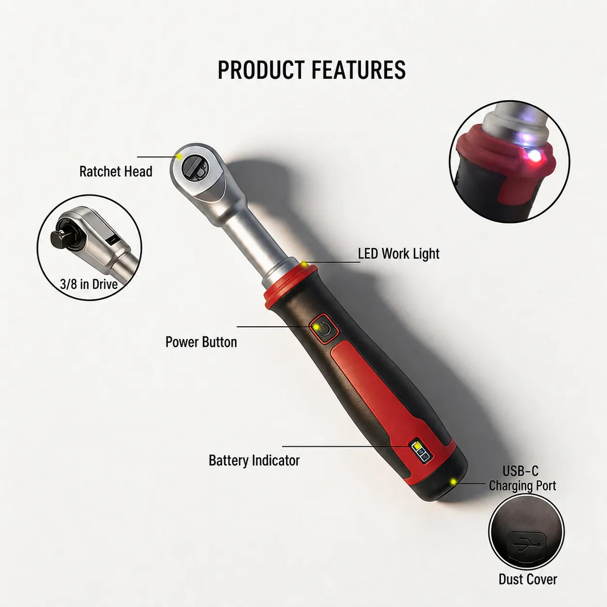 Compact Cordless Power Ratchet Wrench