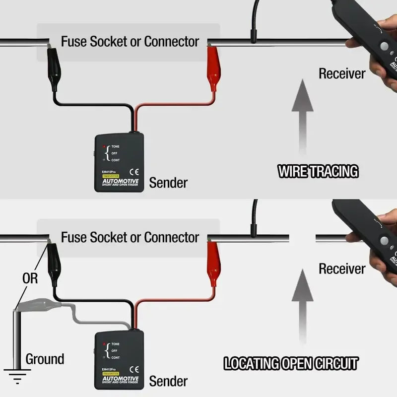 Automotive Circuit Tester with Flexible Probe – Wire Tracer & Short/Open Circuit Finder for DC 6–42V Systems