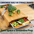 🥦Wooden Cutting Board with Slide-Out Trays