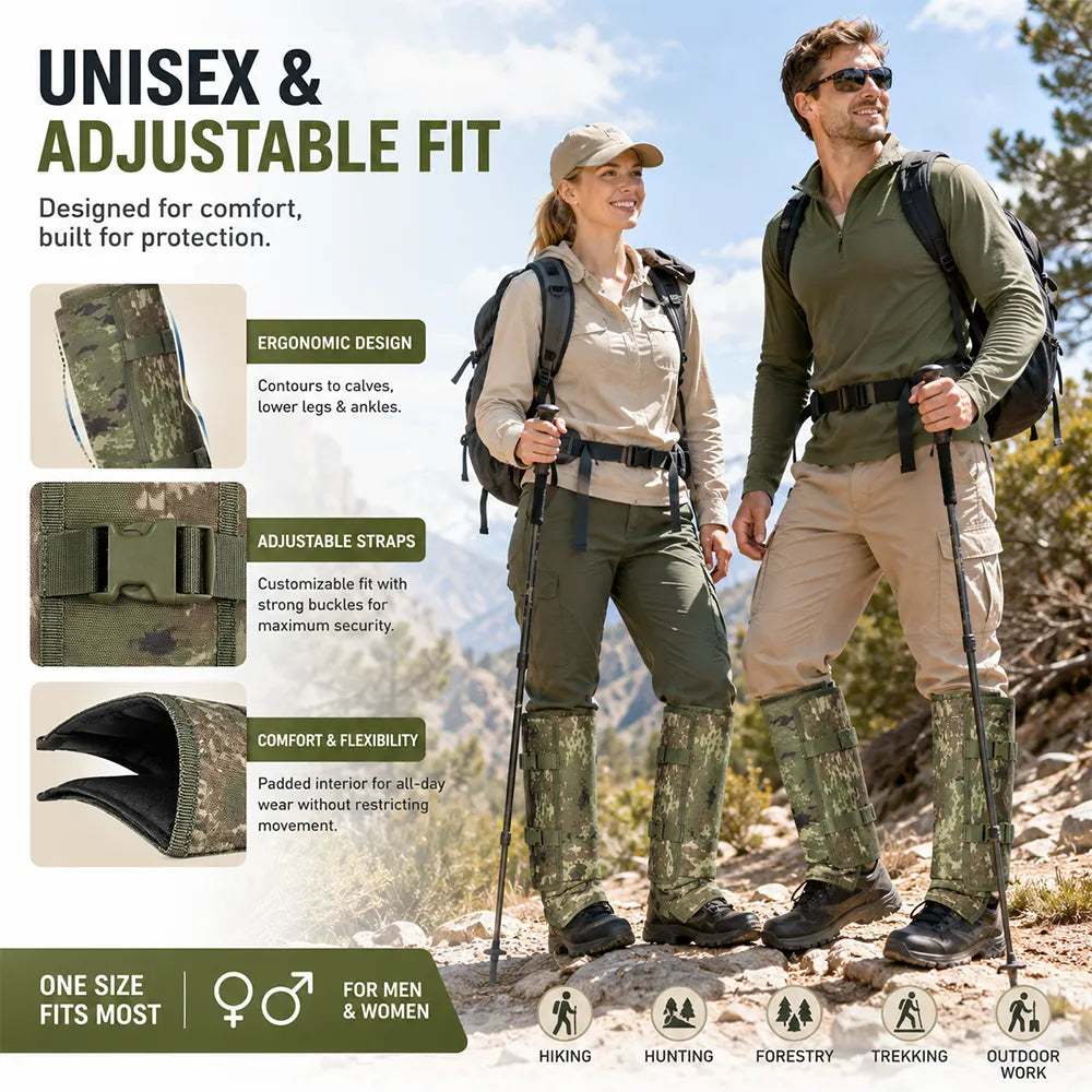 🐍 Hunting Snake Gaiters — Durable, Unisex Protection for Your Calves