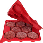 Silicone Hexagon Patty Freezer Mold with Lid – 7 or 8 Cavities