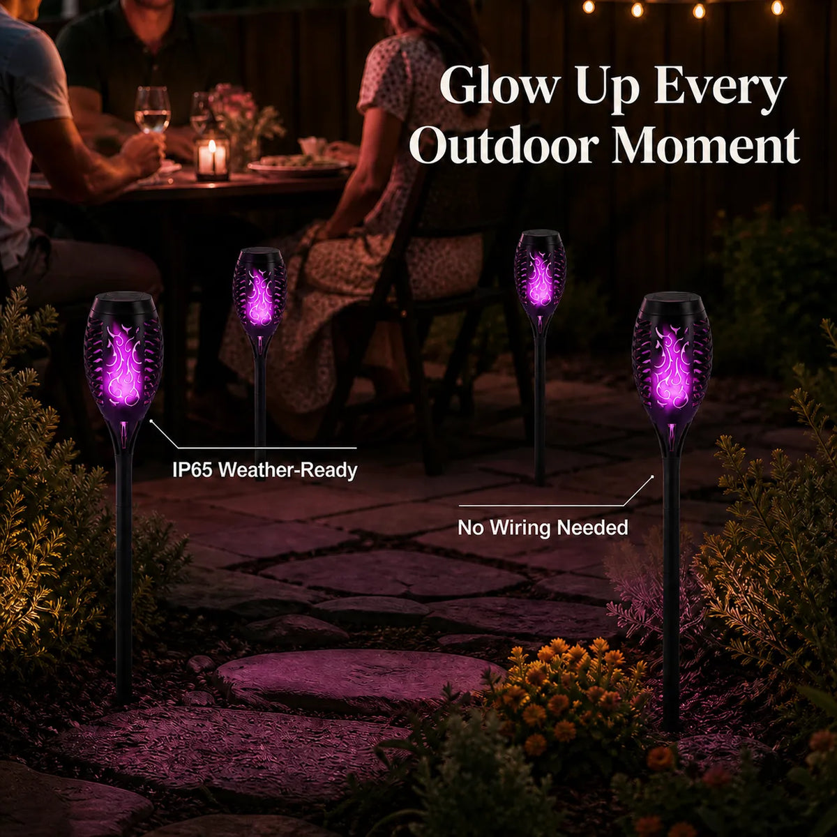 Solar Flickering Flame Torch Lights