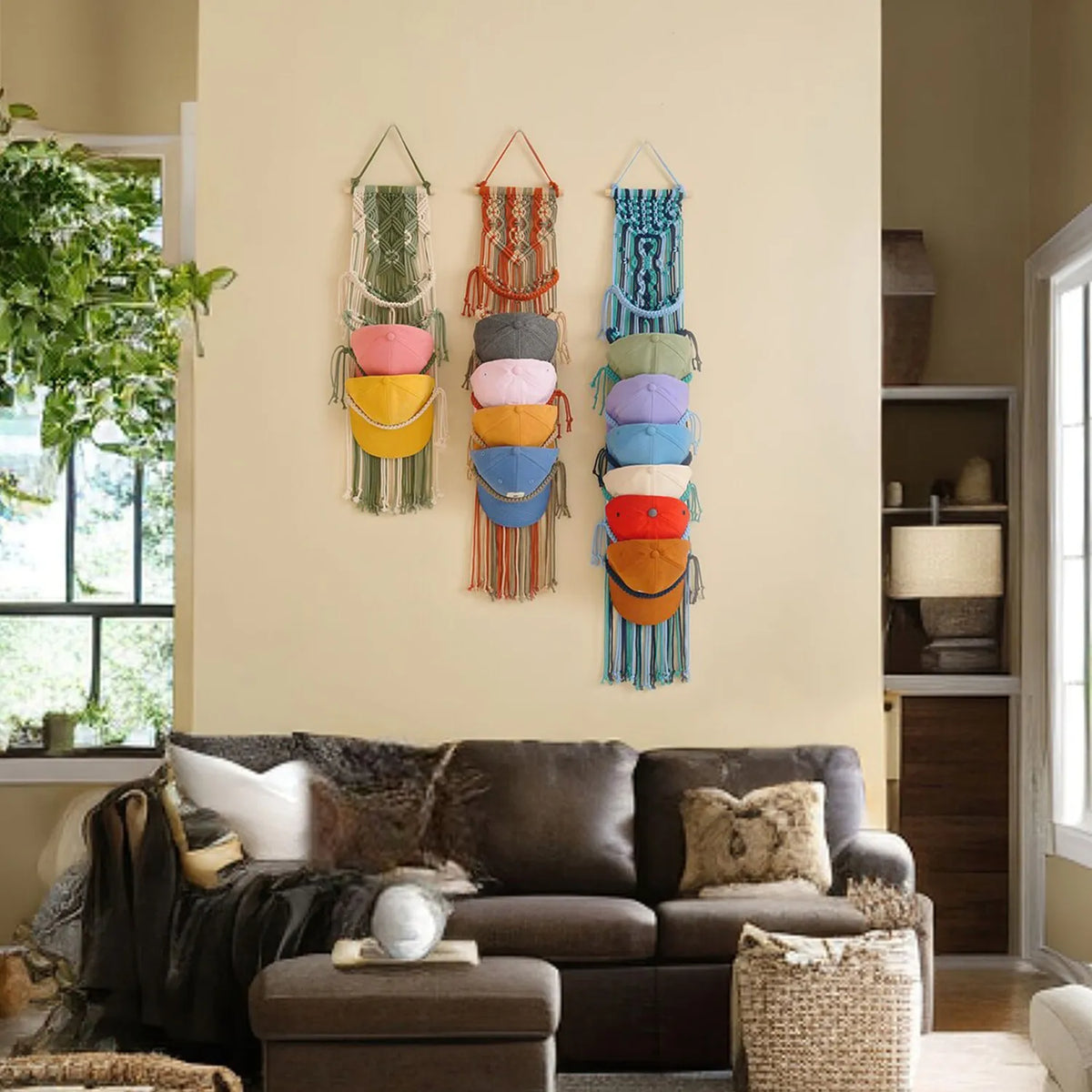 Macrame Hat Rack – Boho Wall Organizer🧢✨