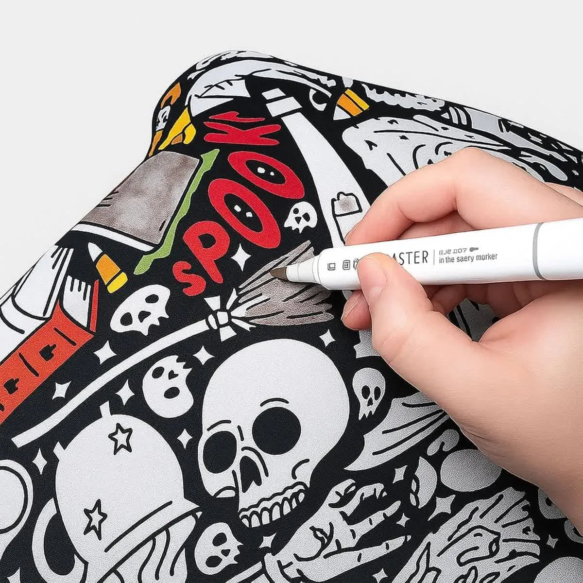 Halloween Coloring Blanket Kit with 48 Markers