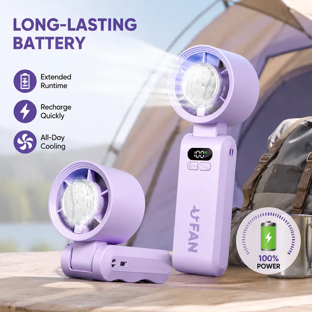 ❄️ Turbo Ice-Cooling Handheld Fan