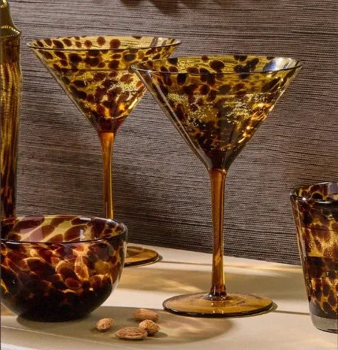 Amber Tortoiseshell Cocktail & Wine Glass