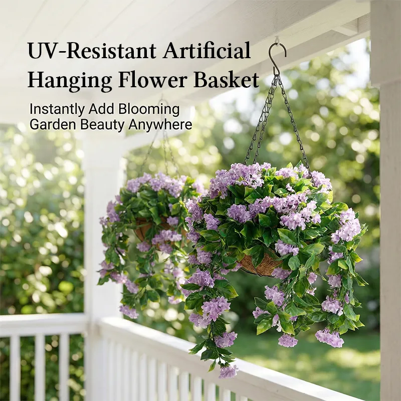 🌺 UV-Resistant Artificial Hanging Flower Basket