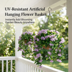 🌺 UV-Resistant Artificial Hanging Flower Basket