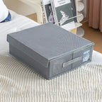 🛏️ Foldable bedding storage box - with a see-through window and transparent label bag