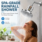 🚿 Premium 6" Rain Shower Filter Head Set
